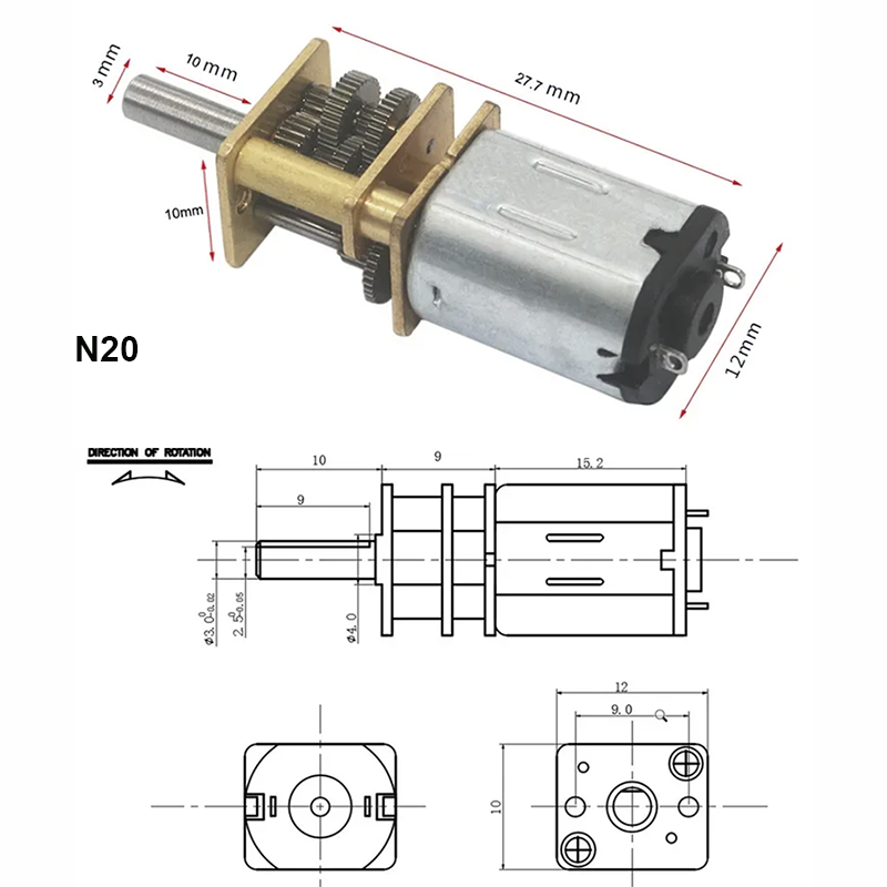 6V 12V 15-6000RPM GA12-N20 DC  – Diy Electronics Motor Bewertung und Preis