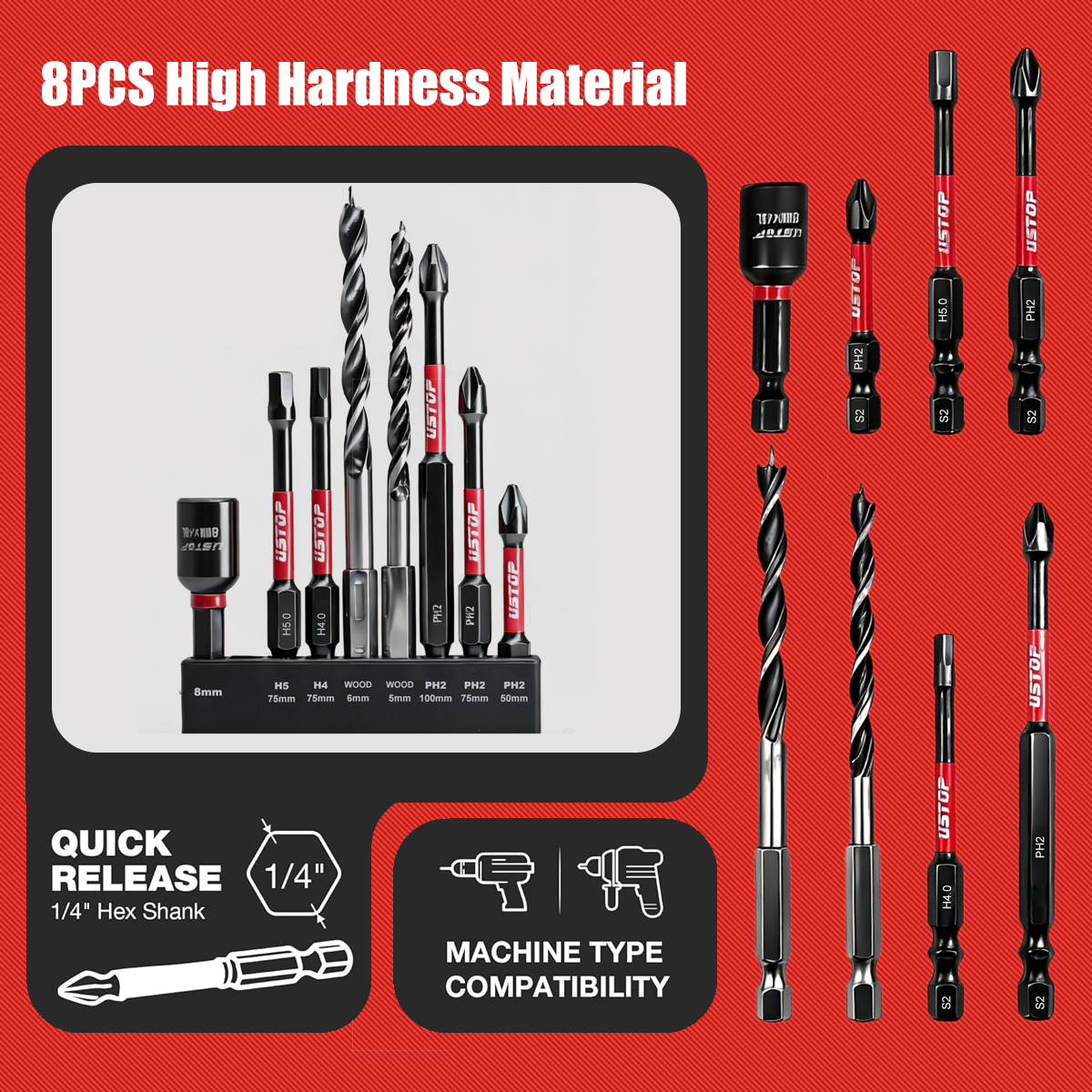 8-Piece Magnetic Impact Bit an – Homemade Diy Electronics Bewertung und Preis