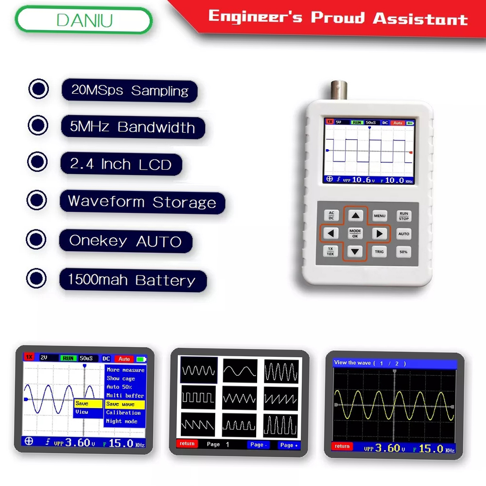 USB Handheld Mini Portable 5M  – Oscilloscope Dso Mini Bewertung und Preis